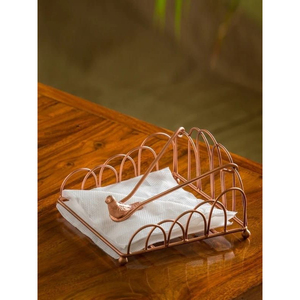 Accesorio Decorativo para Mesa, Atractivo Servilletero de Metal Dorado con Diseño de Hojas y Brazo Decorativo, Soporte para Servilletas de Hierro - Product Image 4