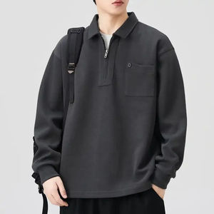 Camisa Polo para Hombre, Otoño, Nueva, Manga Larga, Cuello Solapa, Sudadera, Ropa Exterior, Estilo Casual de Negocios, Holgada - Product Image 3