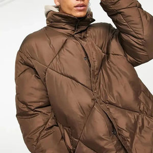 <b>Top</b> Selling Designer Stand Collar Puff Padded Oversized Printed <b>Men's</b> Winter Custom Puffer Jacket Outdoor Use - Product Image 3