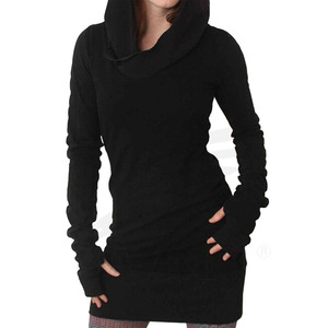 Hot Selling Women's Long Sleeve Gym Fleece Pullover Thick Hooded Winter Sport Breathable Polyester/Cotton 240g Solid Color - Product Image 5