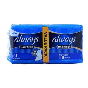 Always Maxi Pads non parfumés avec ailes, absorption pendant la nuit, taille 5, 27 Ct - Product Image 6