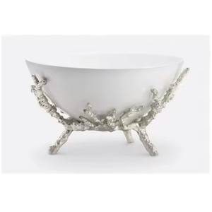 ชามอาหารโลหะพร้อมขาตั้งสีทองสำหรับใช้ในครัวเรือนถ้วยเสิร์ฟอาหารบนโต๊ะแบบใหม่ - Product Image 4