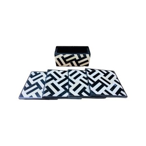 Sous-verres incrustés en bois et en os de forme ronde personnalisés de la plus haute qualité pour les tapis et tampons de qualité pour les hôtels et les restaurants - Product Image 6