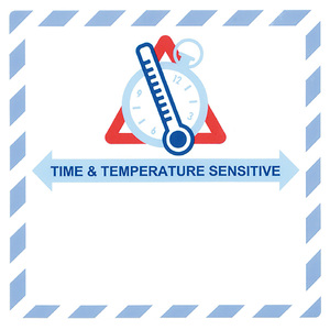 Pellicola Adesiva in PVC / Etichetta Singola "Time & Temperature Sensitive" neutra - Product Image 1