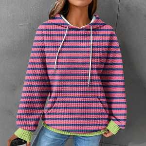 เสื้อฮู้ดผู้หญิงขายดี ขายส่ง เสื้อฮู้ดพิมพ์โลโก้ เสื้อฮู้ดลำลอง แขนยาว ทรงโอเวอร์ไซส์ - Product Image 5