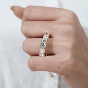 Anillo de Eternidad con Diamantes Cultivados en Laboratorio, Certificados por IGI, 10.70TCW, Corte Brillante D-E-F VVS-VS, Anillo de Boda - Product Image 6