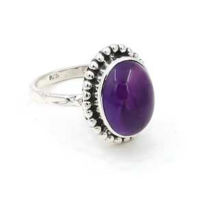 Navya Craft Boho <b>Statement</b> <b>Ring</b> Amethyst 925 Sterling Silver Handmade Bezel Setting Trendy for Women Size 4 14 Perfect Gift - Product Image 3