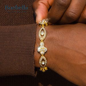 Hot Sale 16mm 18K Gold & <b>925</b> <b>Silver</b> Round Diamonds Cross <b>Bracelet</b> with Evil Eyes for <b>Men</b> Gift for Parties - Product Image 1