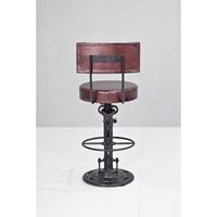 Chaise industrielle de haute qualité avec base en fonte de style vintage siège en cuir pivotant réglable à la main et bar commercial à la maison