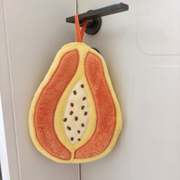Cute Fruit Shaped Hanging Coral Velvet Super Absorbent Microfiber Kitchen Towel Quick Dry Bathroom Dish Cloth Hand Towel