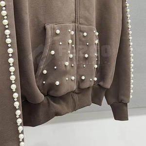 Sweat à capuche d'hiver en strass pour hommes de luxe Polyester/coton mélangé respirant Streetwear pull décontracté Look tendance - Product Image 3