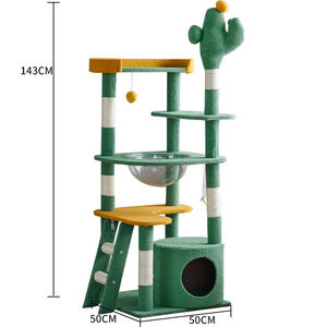 Menara pohon kucing kayu besar Scratcher rumah pohon kucing mewah lantai ke langit-langit untuk kucing Maine <span class=keywords><strong>Coon</strong></span> - Product Image 4