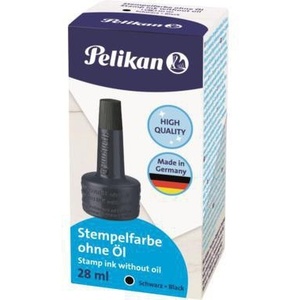Encre pour tampon en polymère noir Pelikan 4K, flacon en plastique de 28 ml, pour tamponnage en caoutchouc - Product Image 1