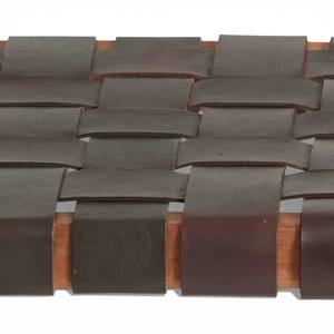 Banco de Jardín de Madera de Teca Ecológico Hecho a Mano, Asiento con Correa de Cuero Tejido, Muebles de Exterior para Patio, Balcón, Villa o Resort - Product Image 4