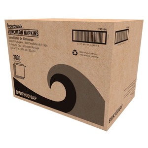 Boardwalk 12 In. X 12 In. 1-Ply 1/4-Fold Disposable Lunch Napkins White Colored <b>Paper</b> 6/Carton - Product Image 3