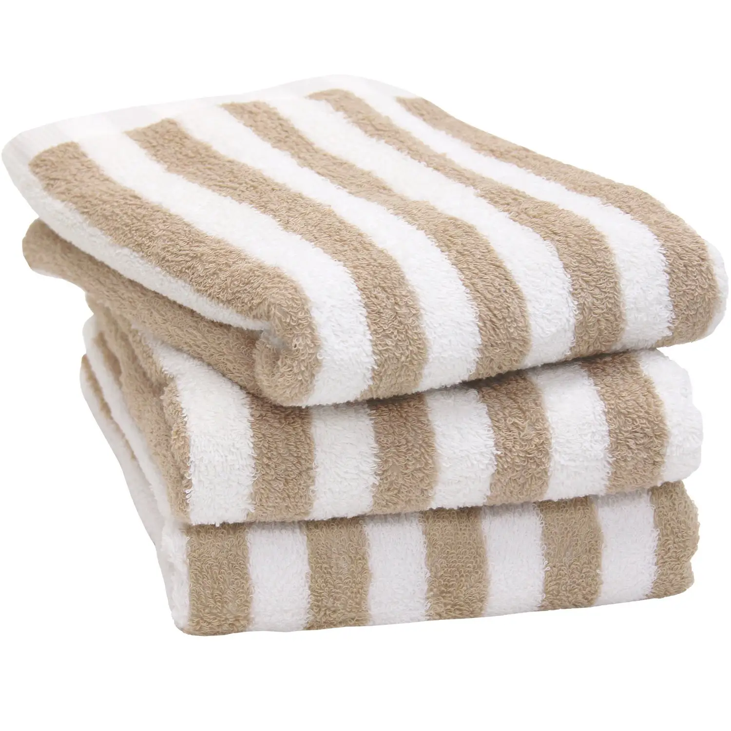 [Wholesale Products] HIORIE Osaka Senshu Brand Stripe Towel 100% Cotton Small Bath Towel 40*100cm 450GSM Thick Soft Wave Brown