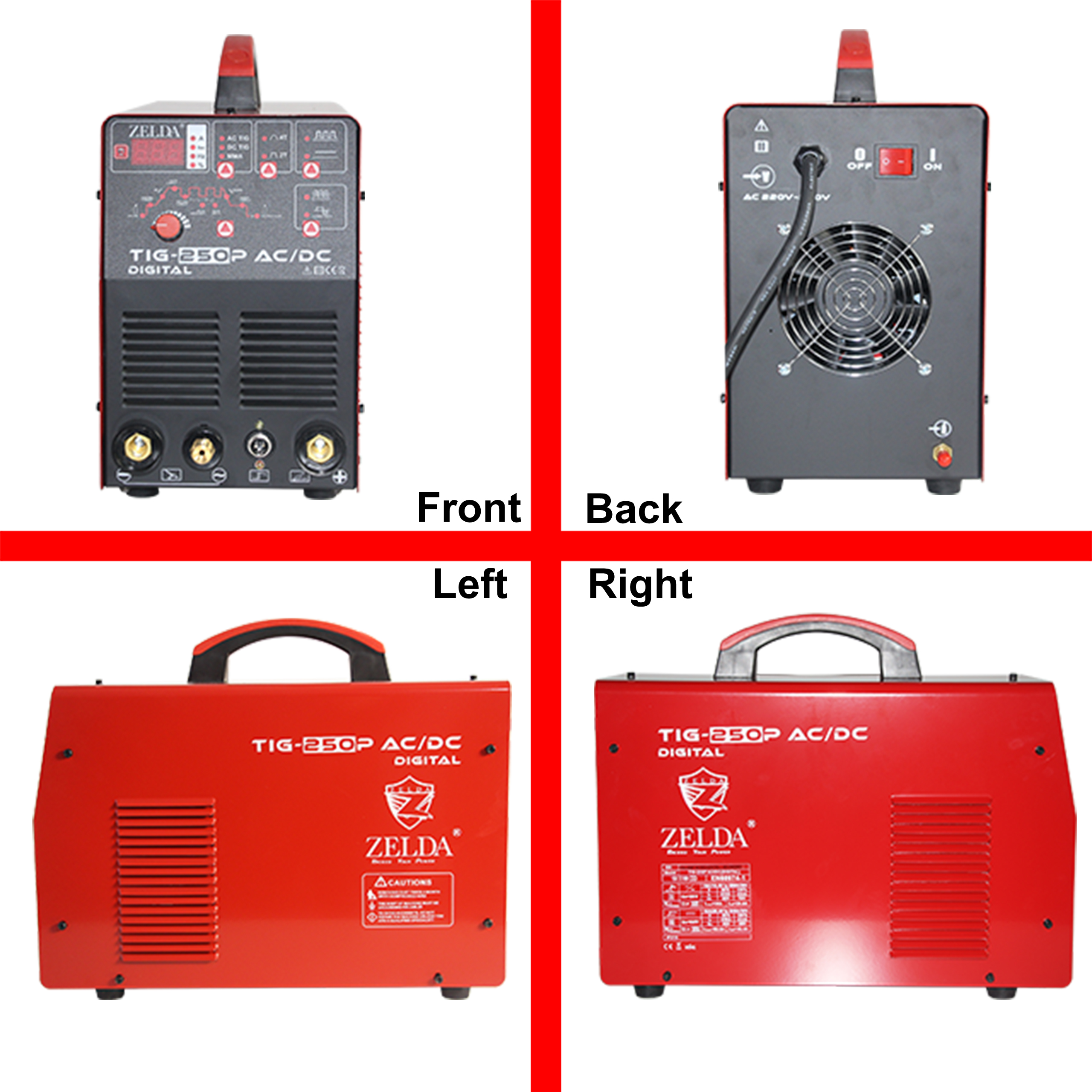 Inversor Portátil de Soldagem TIG AC/DC 250A com Partida de Alta Inversor Portátil de Soldagem TIG AC/DC 250A com Partida de Alta