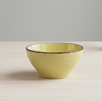 Bol à soupe en céramique jaune gaufré de style nordique, qualité excellente, 3460630-0.51, 510 ml, durable, pour usage quotidien