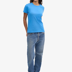 Camisetas de mujer modernas cuello redondo cuello en V Crop Top 100% algodón Casual verano moda desgaste elegante traje cómodo - Product Image 5