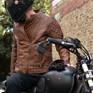 Chaqueta ligera de cuero para motocicleta para hombre, chaqueta de alta calidad personalizada para exteriores, para invierno - Product Image 5