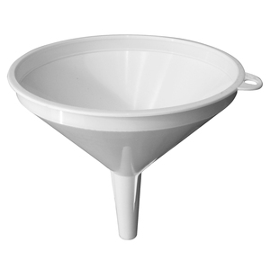 IMBUTO IN PLASTICA PER TRAVASO BIANCO cm. 22 - Product Image 1