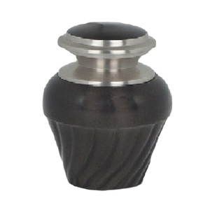 High Quality Brass Cremation <b>Keepsake</b> Urns With Black Color Finished Metal Funeral Urns <b>For</b> Human <b>Ashes</b> - Product Image 2