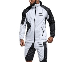 Conjunto Deportivo Unisex de Dos Piezas con Cremallera, Transpirable, de Secado Rápido, para Invierno, Chaqueta Cortavientos de Algodón Sólido con Bordado 3D y Satén, Directo de Fábrica