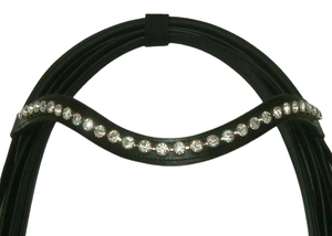 Brida de Cuero ADEEFA de la Mejor Calidad, Diseño Patentado Weymouth, Doble Riendas, Acolchada Suave con Banda Frontal de Cadena de Cristal de 8mm, Procedente de India. - Product Image 4