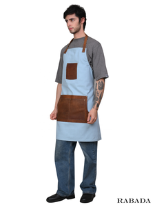 ผ้ากันเปื้อนสำหรับเชฟทำอาหารทำจากผ้าใบหนังสำหรับผู้หญิงและผู้ชายสำหรับใช้ในครัวเรือนออกแบบได้ตามต้องการ - Product Image 6