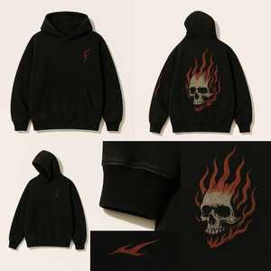 Sweat-shirt à capuche unisexe 100% coton surdimensionné pour l'hiver avec broderie 3D et impression numérique, respirant et coupe-vent - Product Image 6