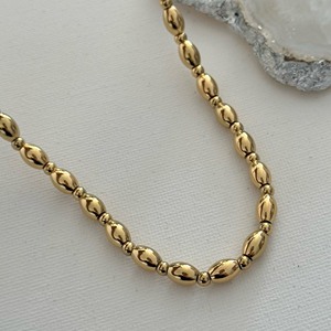 Collar de estilo Vintage de oro brillante para mujer, gargantillas de moda con cuentas ovaladas gruesas de acero inoxidable y diamantes de serpiente, collares a la moda - Product Image 3