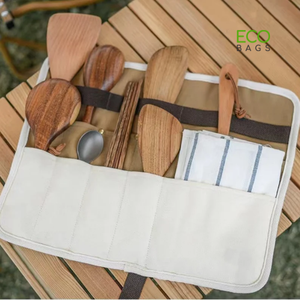 Canvas Apron <b>Kit</b> Simple Style Reusable <b>Cooking</b> Utensil Storage Organizer Daily Use - Product Image 1