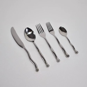 Stainless Steel Set Of 5 Flatware Cutlery Spoon Knife <b>Fork</b> Perfect Kitchen Tabletop Restaurant Use Copper Color Coated Products - Product Image 4