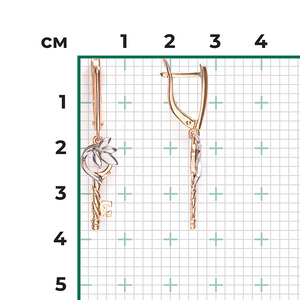 รวมต่างหูทองคำสีแดงทึบ White14 K "ความลับของปัญญา" ล็อคภาษาอังกฤษ - Product Image 2