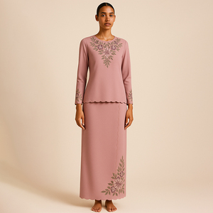 Modest Modern Malaysian BAJU KURUNG Set Plus Size Anti-Static Muslim Clothing for Formal <b>Weddings</b> - Product Image 2