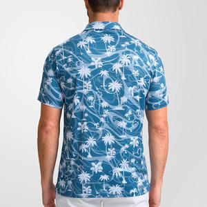 เสื้อเชิ้ตแขนสั้นพิมพ์ลายสำหรับผู้ชายทรงเข้ารูปสำหรับฤดูร้อนพร้อมป้ายโลโก้แบบออกแบบได้ตามต้องการ - Product Image 5