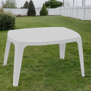 Progarden bianco 76.5x50x46h cm salotto esterno tavolo Kai impilabile in plastica mobili da giardino - Product Image 4