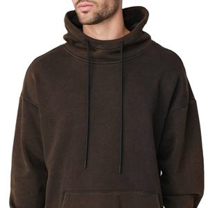 Sudadera con capucha de gran tamaño para hombre con logotipo personalizado impreso sólido malva polar 100% algodón mangas completas y chaqueta de invierno con capucha - Product Image 2
