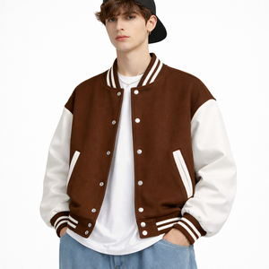 Veste de baseball d'hiver en cuir brodé en chenille de haute qualité sur mesure pour homme, fabriquée par un fabricant OEM, 2026 - Product Image 1