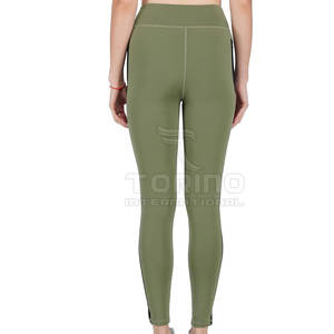 กางเกงเลกกิ้งเล่นโยคะเอวกลางของผู้หญิงพร้อมฝาปิดแบบยืดหยุ่นกางเกงรัดก้นแบบแข็ง - Product Image 3