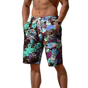 Vintage lavado Tie Dye ropa para hombre cordón cintura tablero corto sublimación verano Casual deportes Casual Unisex verano Pantalones cortos de verano - Product Image 1
