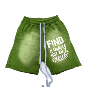 Pantalones cortos de verano lavados con ácido para hombre con serigrafía personalizada, pantalones cortos de sudor de algodón 100% Vintage Sun Fade para hombre adulto, estilo informal sólido - Product Image 6