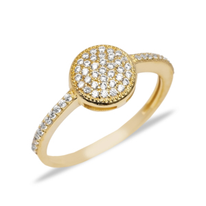 Anillo de Boda Redondo con Diseño de Rodio y Circonitas Cúbicas, Hecho a Mano, Minimalista, Delicado, Joyería Turca de Plata de Ley 925 - Product Image 4