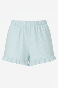 Shorts décontractés pour femmes, coupe ample, en tricot côtelé respirant, séchage rapide, ourlet à volants, haute élasticité, vêtements en gros, usine de vêtements - Product Image 6