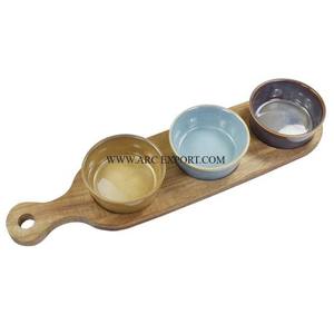 Utensilios de Mesa de la mejor calidad, accesorios de cocina, Bandejas para servir alimentos, Juego de 3 tamaños diferentes, bandejas de comida de madera con forma personalizada - Product Image 6