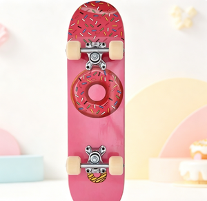 Skateboard complet 7 couches en érable du Nord-Est avec motif donut <span class=keywords><strong>pour</strong></span> enfants de 6 ans et plus, planche de 61 cm, largeur de 15 cm, roulements ABEC-3, trucks en aluminium - Product Image 4