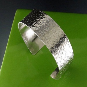 Custom Hammered Brass <b>Bangle</b> Bracelet for Women Wide Copper Cuff in Worn Gold Silver Color - Product Image 6