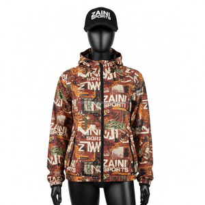 Chaqueta Cortavientos de Poliéster Premium de 130 GSM para Mujer, Estampado Completo Multicolor, Logotipo Personalizado, Chaqueta con Transferencia de Calor para Mujer - Product Image 1