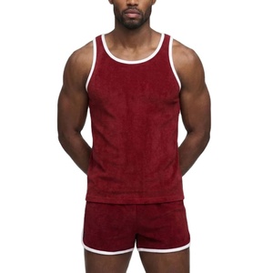 High Stretchy Men Cotton Terry New Arrival Sports Athletic Summer Fashion Gym Training <b>Running</b> Wear Tank Top Slim Fit <b>Singlet</b> - Product Image 4