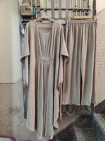 Setelan Kaftan Wol Berkilau Ukuran Bebas dengan Celana Panjang untuk Festival, Kurti Wanita, Pakaian India Pakistan Grosir, Panjang Sedang